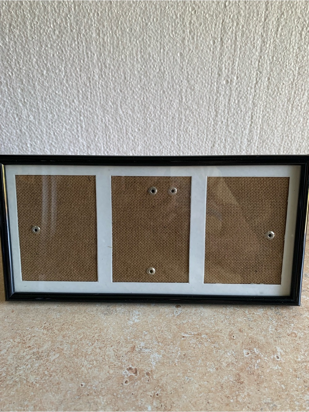Triple Black Collage Picture Frame Holds Three 3x4 Photos